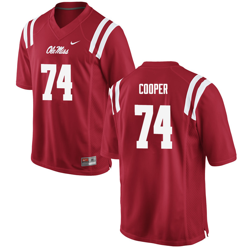 Fahn Cooper Ole Miss Rebels NCAA Men's Red #74 Stitched Limited College Football Jersey BXN7858HF